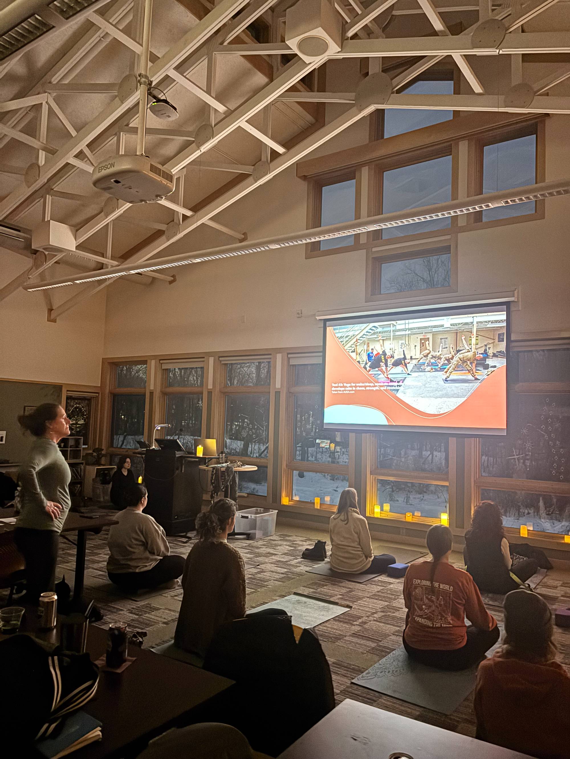 Educators Participate In Yoga Led By Dr. Coleman